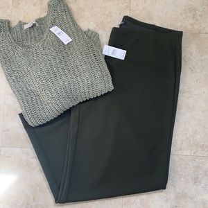 NWT loft stretchy wide leg cropped pant